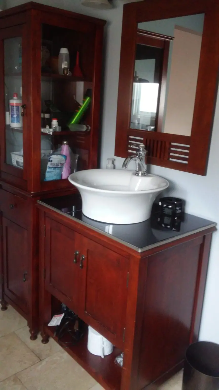 Clean bathroom vanity after one-time deep cleaning in Pickering