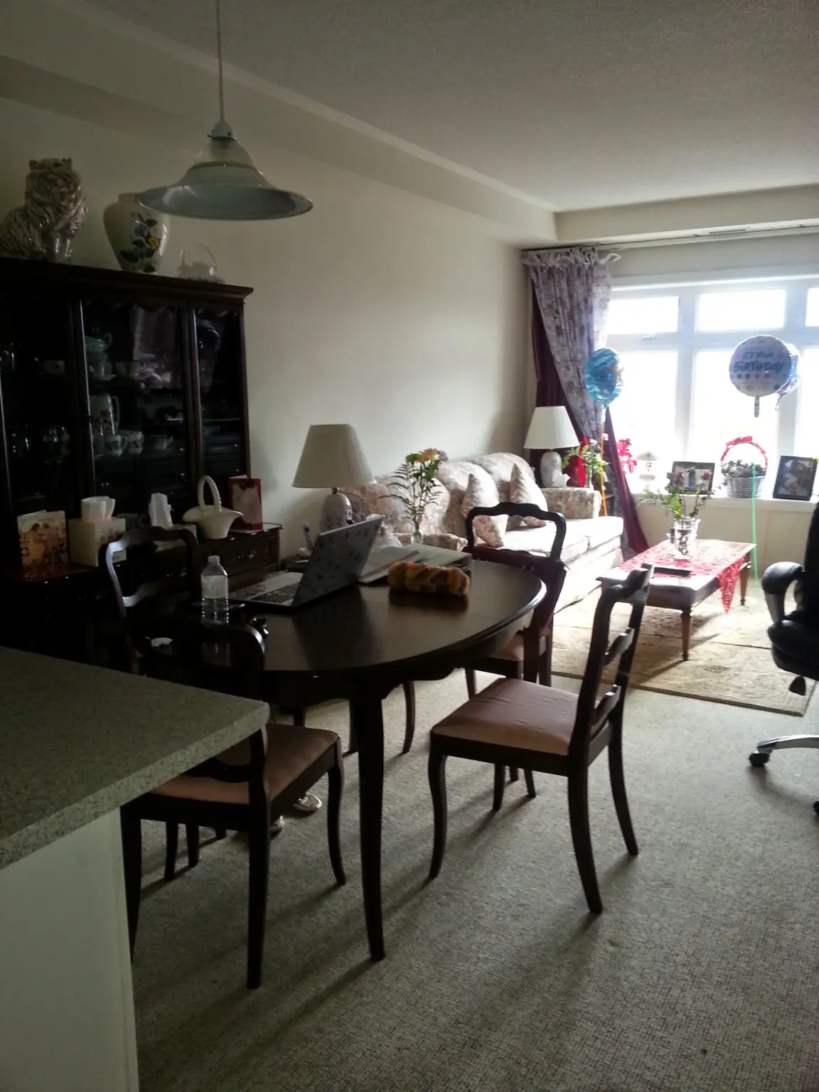 Living and dining area during regular condo cleaning in Ajax