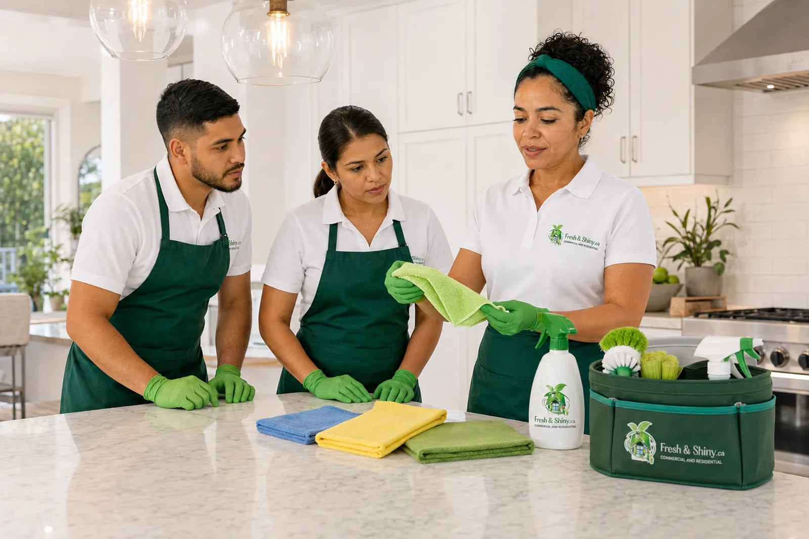 Fresh & Shiny residential cleaning team training in Durham Region Ontario