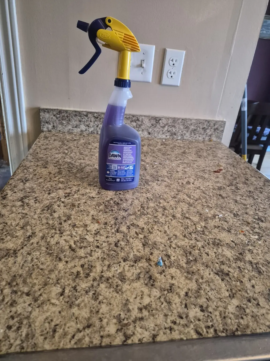Kitchen countertop before professional degreasing and deep cleaning in Pickering