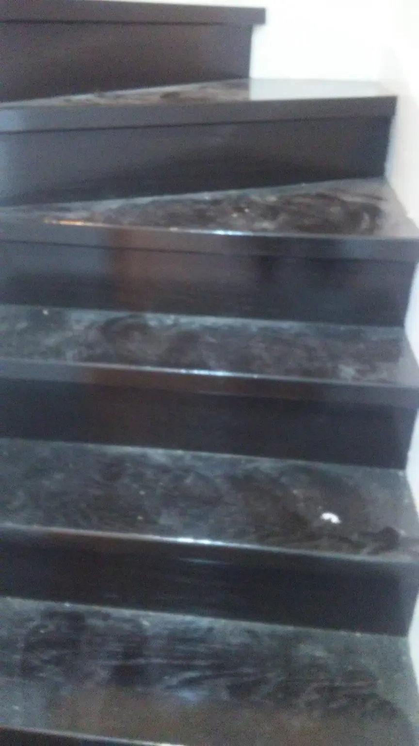 Dusty basement stairs before renovation cleaning in Ajax